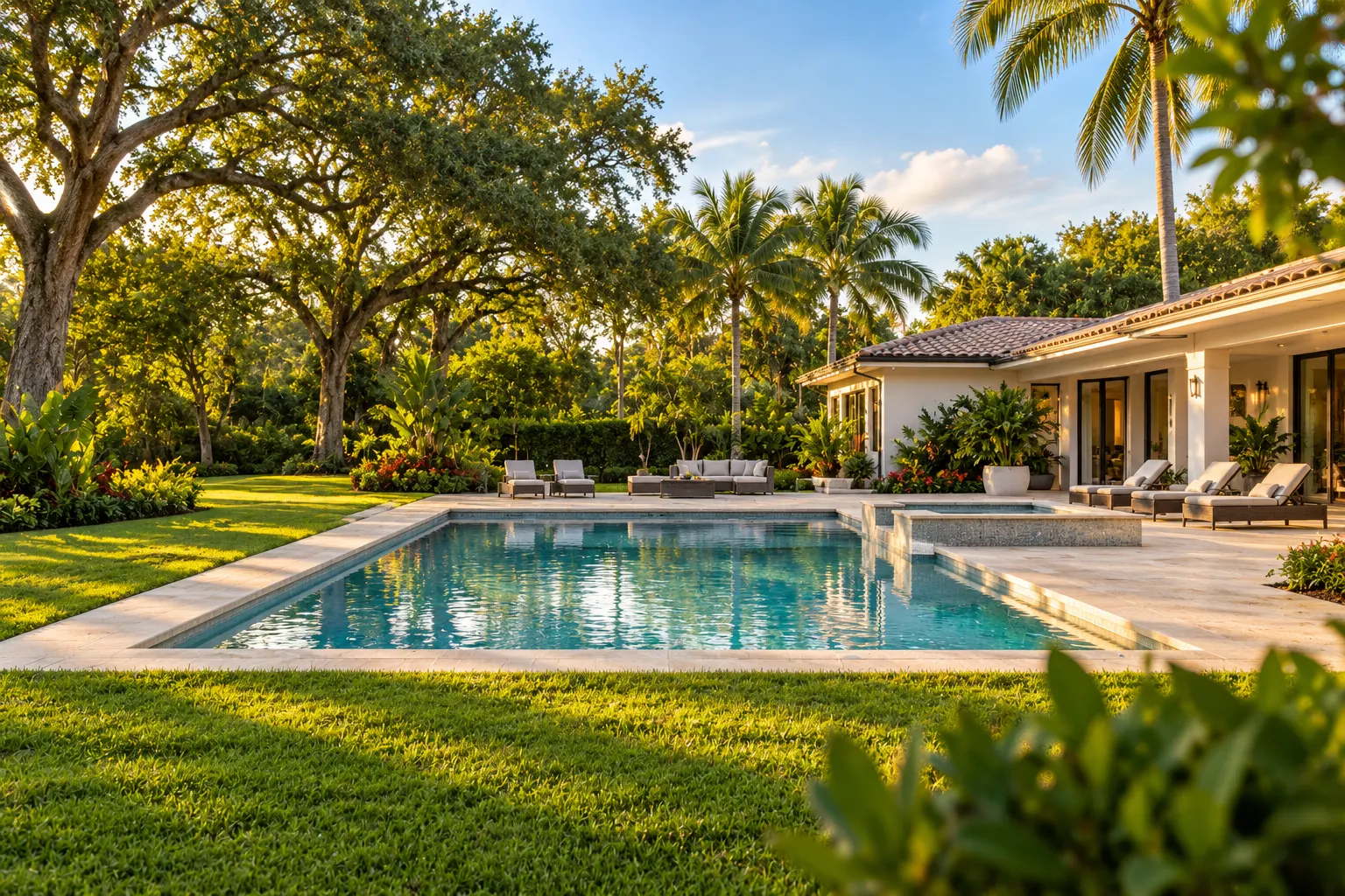 Large new pool and spa on a Pinecrest lot