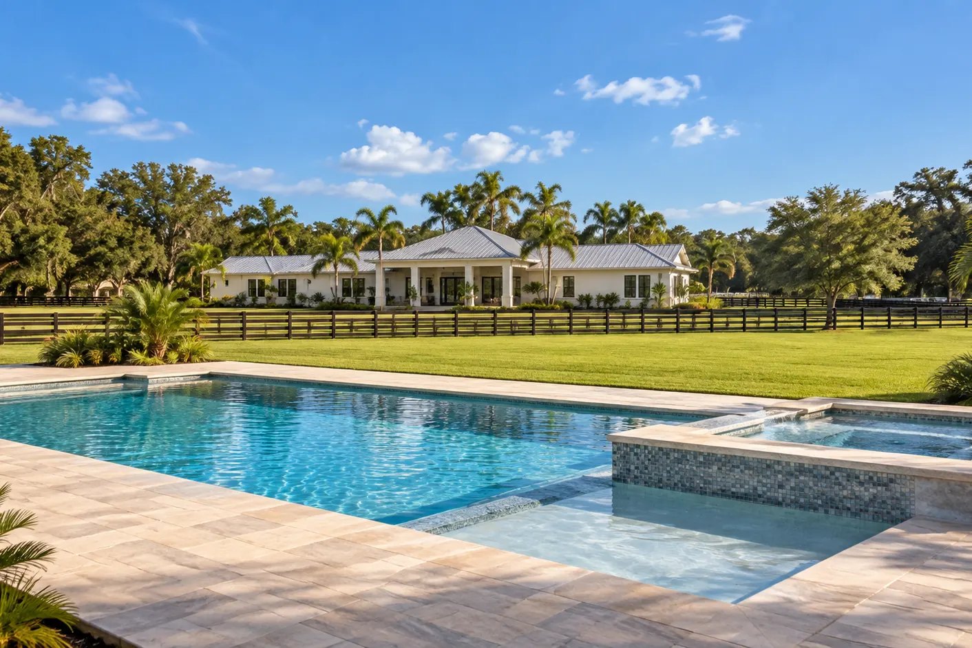 Large new pool on a one-acre Southwest Ranches lot
